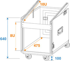 ROADINGER Special Combo Case Pro, 8U con ruedas
