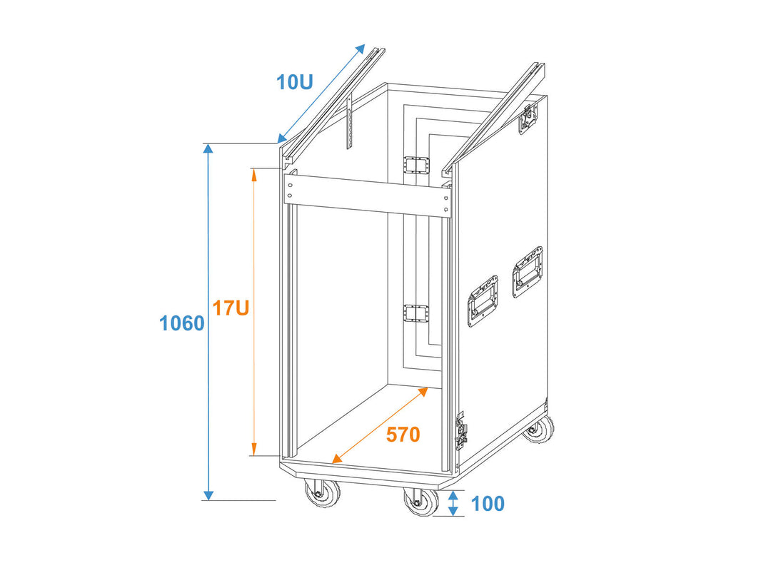Roadinger Combo Case Pro 17U con Ruedas