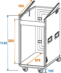 Roadinger Combo Case Pro 20U con Ruedas