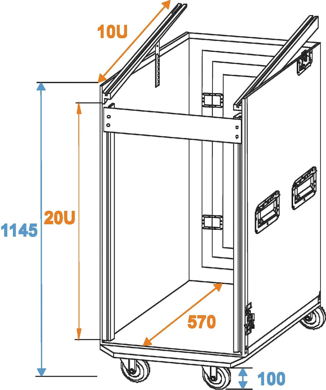 Roadinger Combo Case Pro 20U con Ruedas