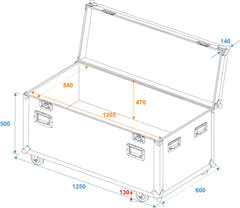ROADINGER ODV-1 Estuche universal de gira de 120cm con ruedas