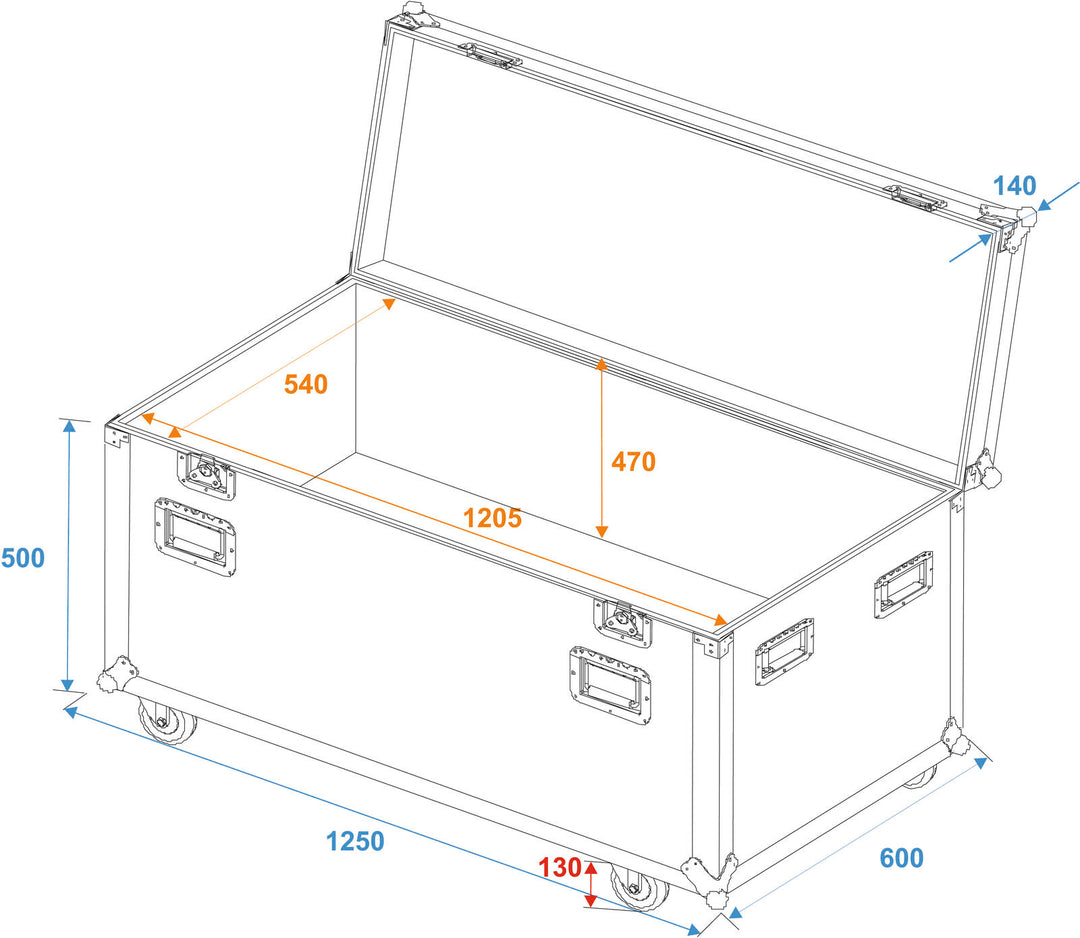 ROADINGER ODV-1 Estuche universal de gira de 120cm con ruedas