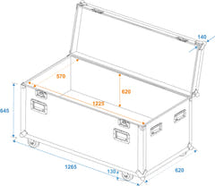 ROADINGER Universal Tour Case 120cm con ruedas Pro