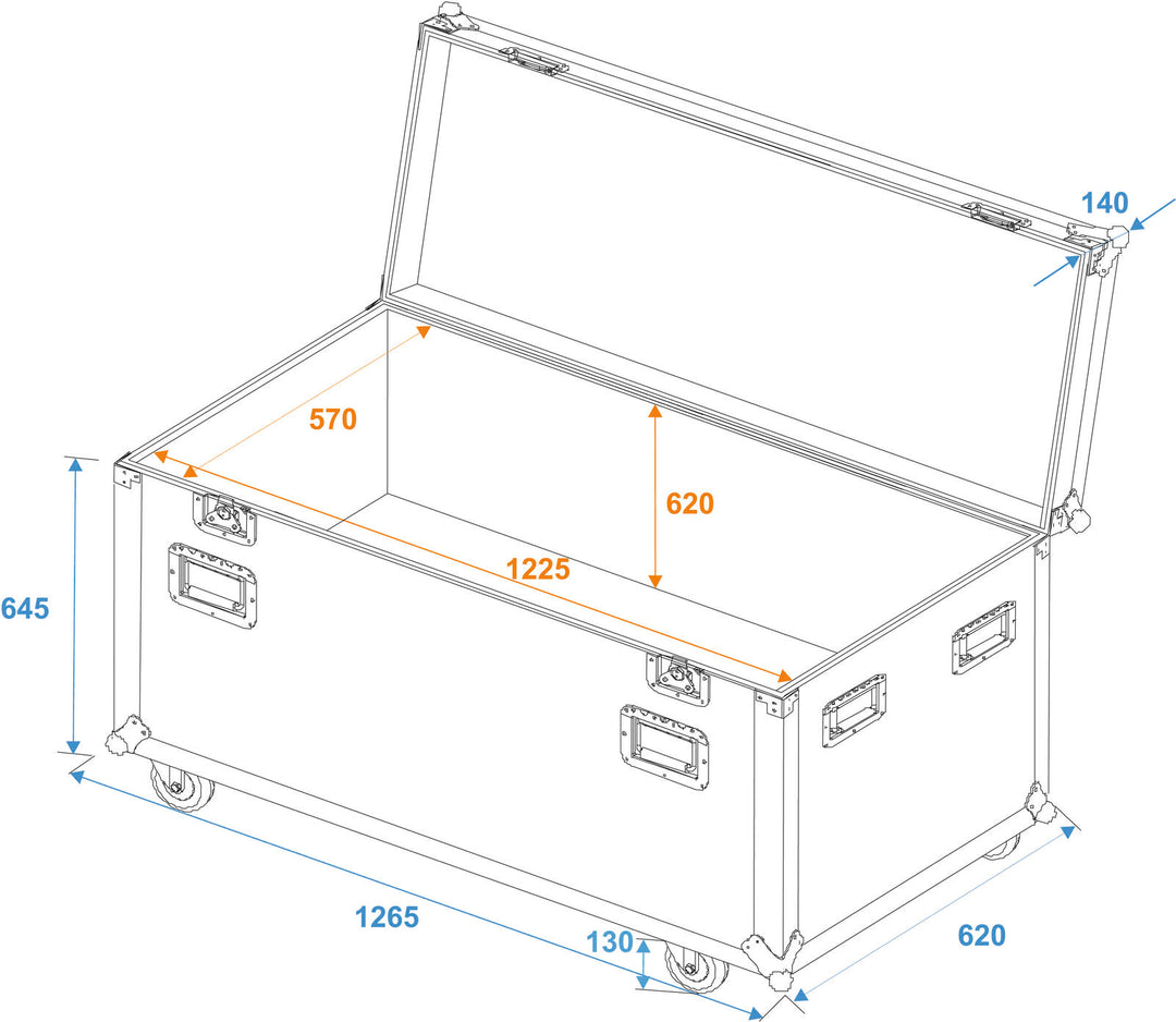 ROADINGER Universal Tour Case 120cm con ruedas Pro
