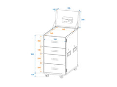 ROADINGER WDS-1 Estuche universal con cajones y ruedas