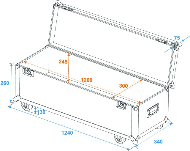 Eurolite Flightcase Pro With Wheels (W:120 x D:30 x H:30cm)
