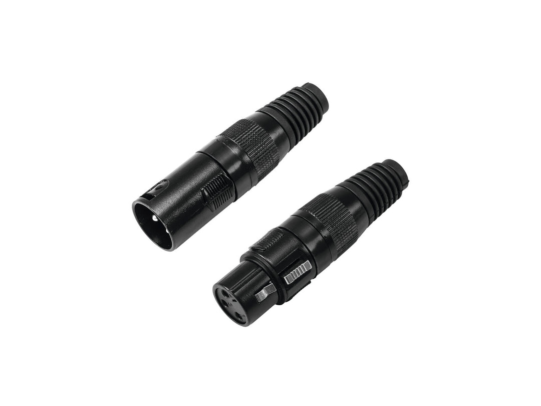 OMNITRONIC Conjunto de conectores XLR hembra/macho de 3 pines, carcasa negra 5x