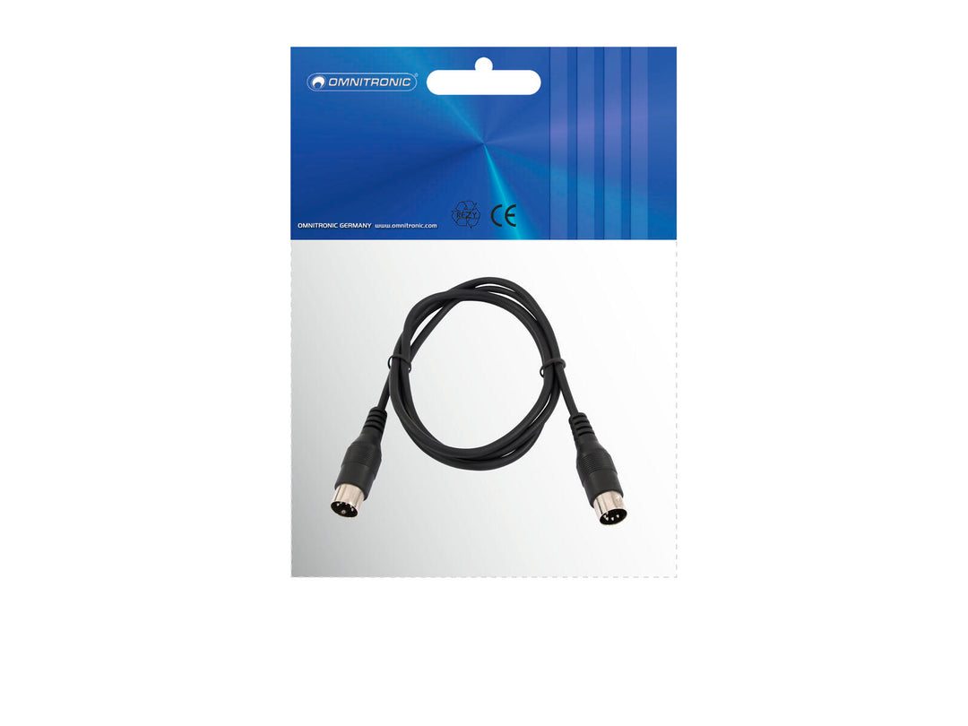 OMNITRONIC Cable DIN MIDI de 5 pines 1.2m