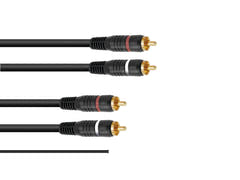 OMNITRONIC Cable RCA 2x2 con toma de tierra 1.5m
