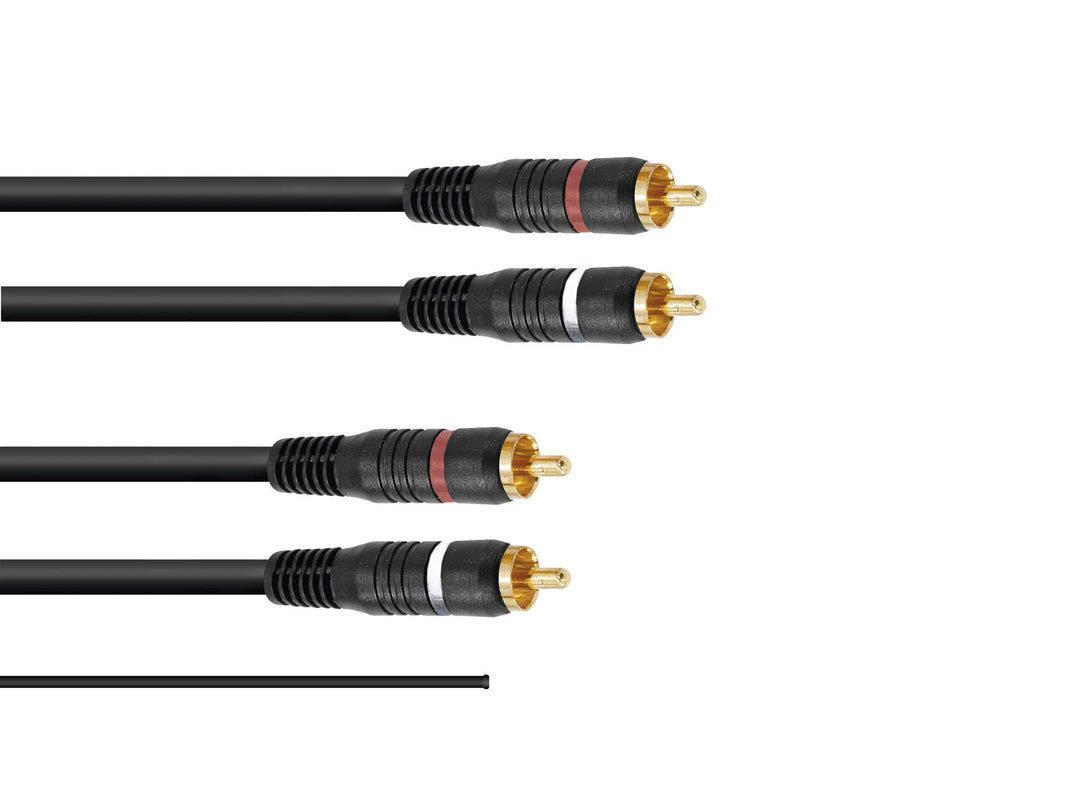 OMNITRONIC Cable RCA 2x2 con toma de tierra 1.5m