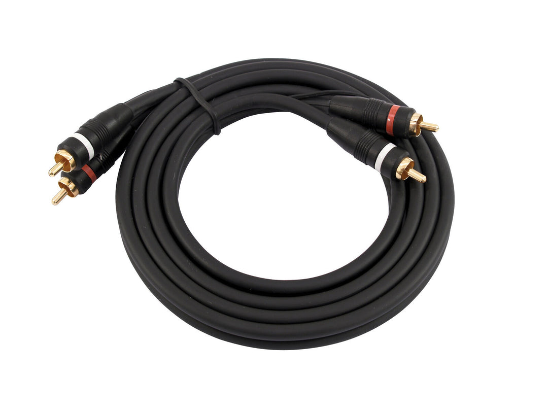OMNITRONIC Cable RCA 2x2 con toma de tierra 1.5m