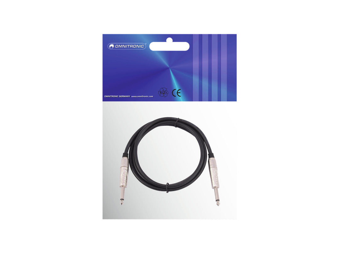 OMNITRONIC Cable Jack 6.3 mono 3m bk ROAD