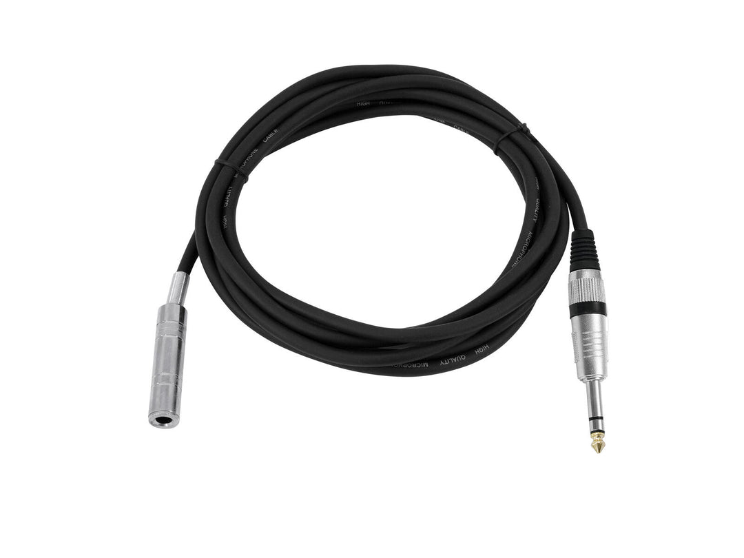 OMNITRONIC Extensión jack estéreo 6.3 3m bk