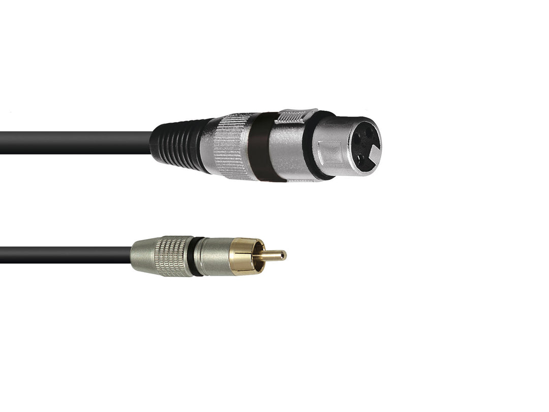 OMNITRONIC Cable adaptador XLR(F)/RCA(M) 0.2m bk