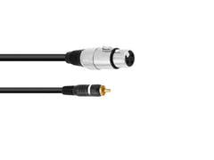 OMNITRONIC Cable adaptador RCA/XLR(F) 2m bk