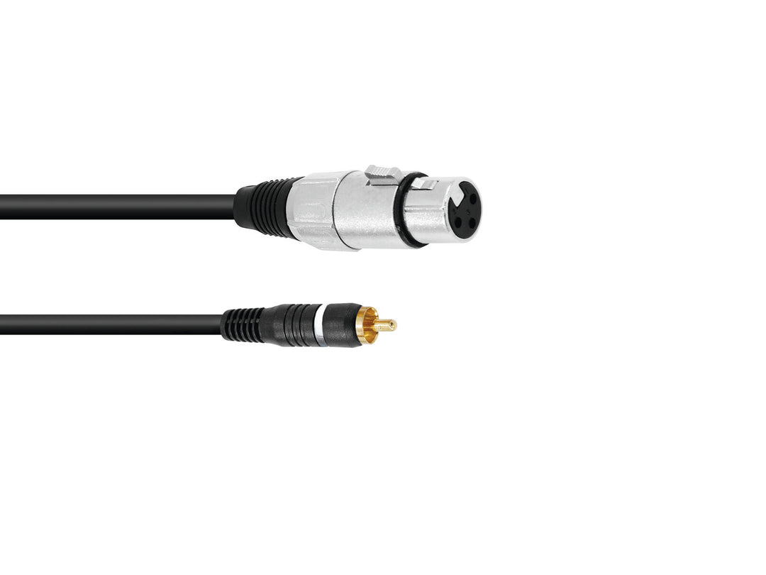 OMNITRONIC Cable adaptador RCA/XLR(F) 2m bk