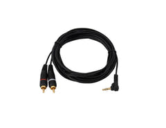 OMNITRONIC Cable adaptador Jack 3.5 90°/2xRCA 1.5m bk