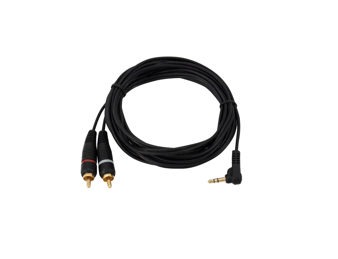 OMNITRONIC Cable adaptador Jack 3.5 90°/2xRCA 1.5m bk