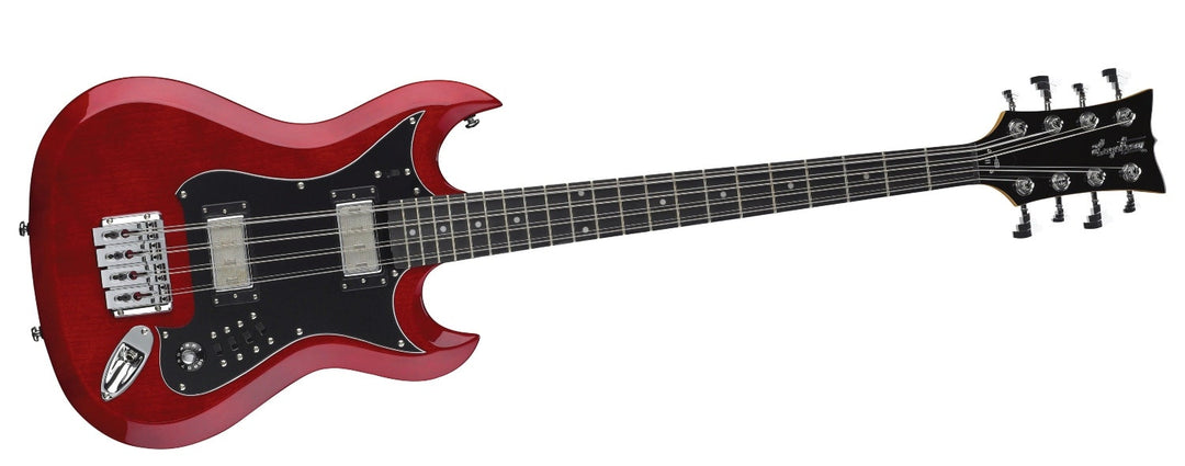 Hagstrom H8II bajo de 8 cuerdas Cereza salvaje transparente