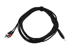 OMNITRONIC Cable adaptador Jack 3.5/2xRCA 6m negro