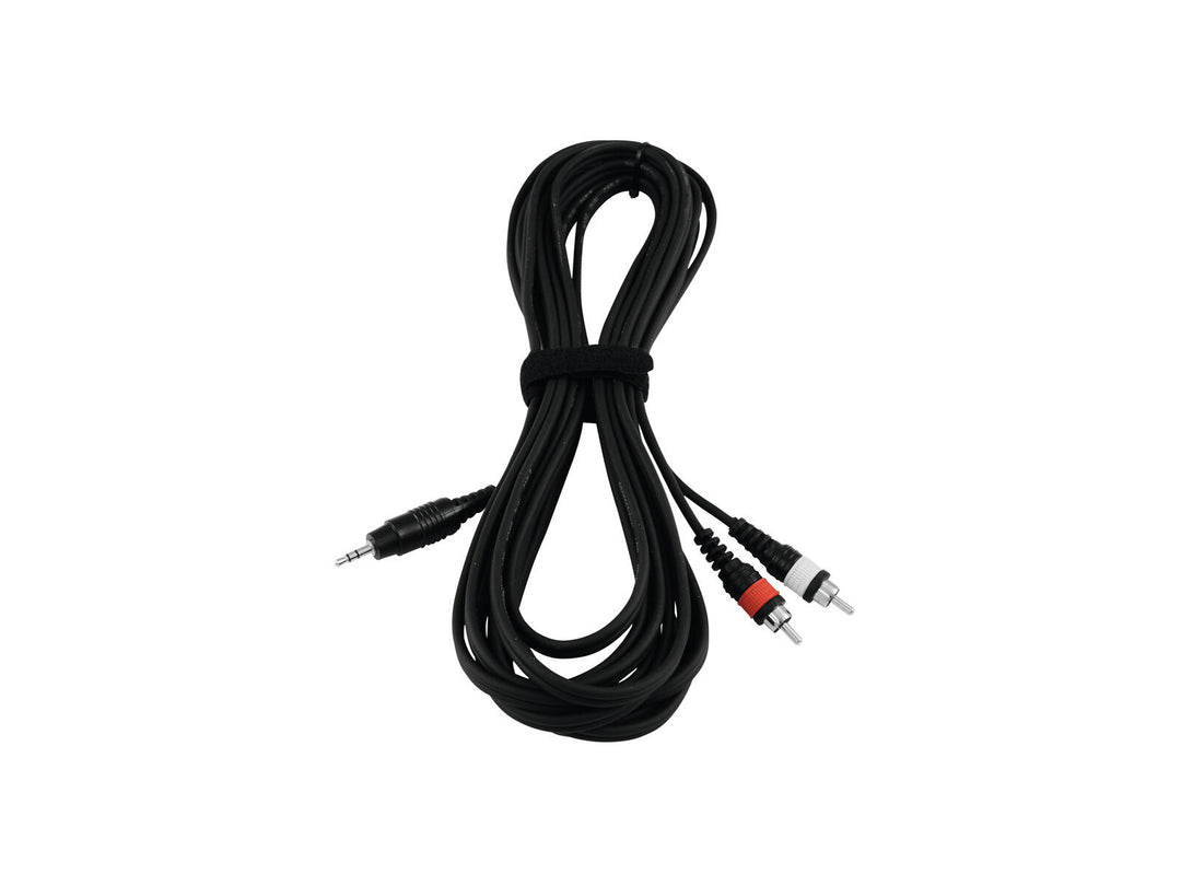 OMNITRONIC Cable adaptador Jack 3.5/2xRCA 6m negro