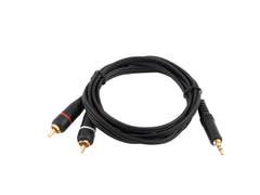 OMNITRONIC Cable adaptador Jack 3.5/2xRCA 3m bk