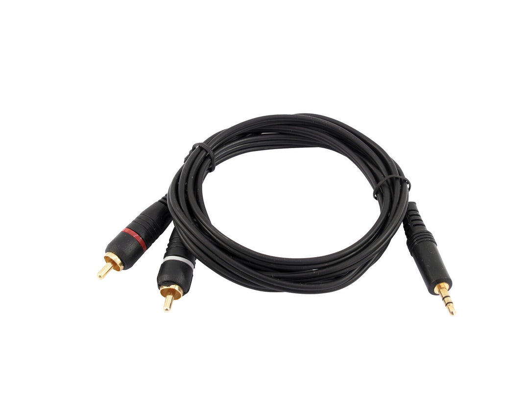 OMNITRONIC Cable adaptador Jack 3.5/2xRCA 3m bk