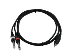 OMNITRONIC Cable adaptador Jack 3.5/2xJack 1.5m bk