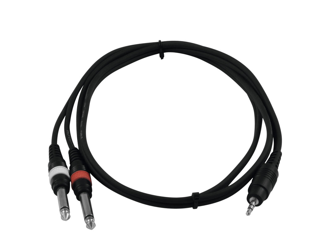 OMNITRONIC Cable adaptador Jack 3.5/2xJack 1.5m bk