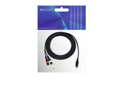 OMNITRONIC Cable adaptador 3.5 Jack/2xJack 3 m bk
