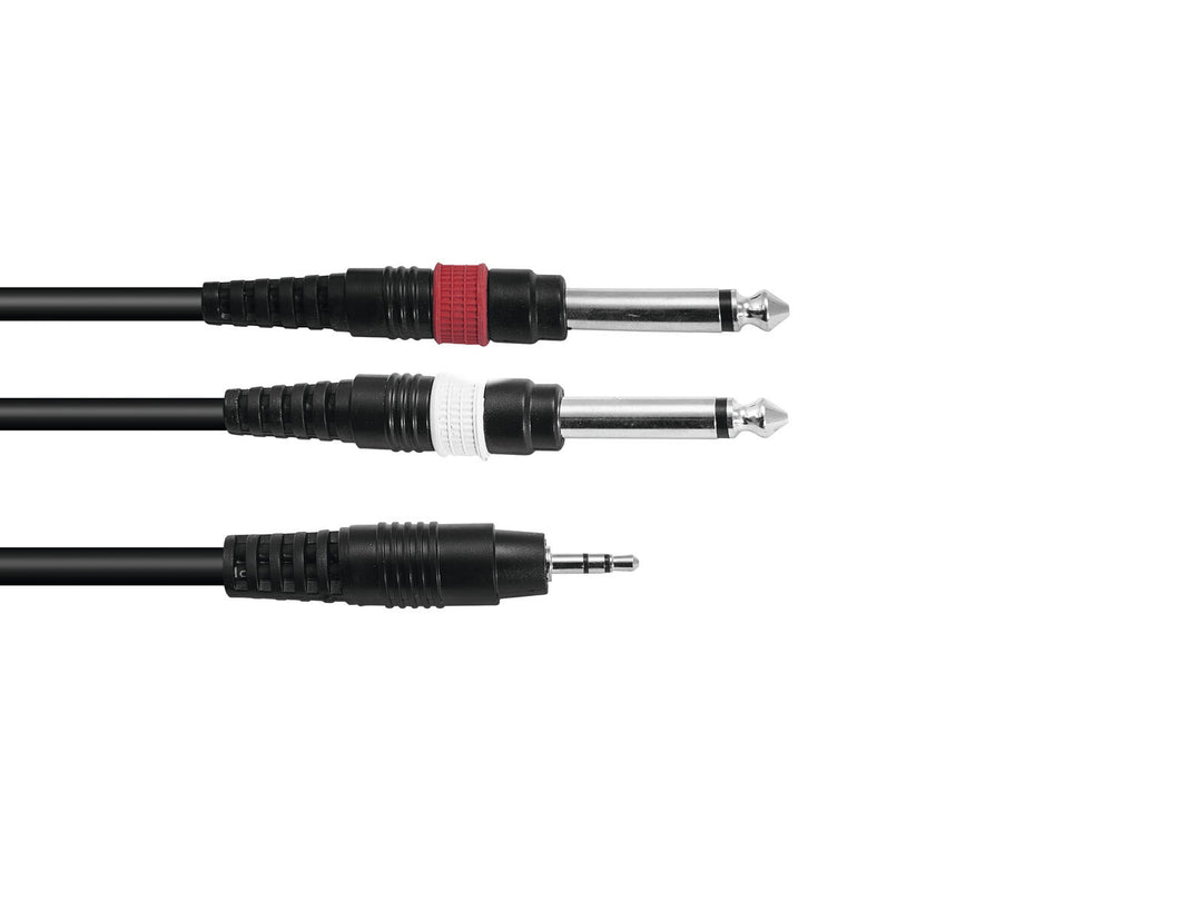 OMNITRONIC Cable adaptador Jack 3.5/2xJack 6m bk