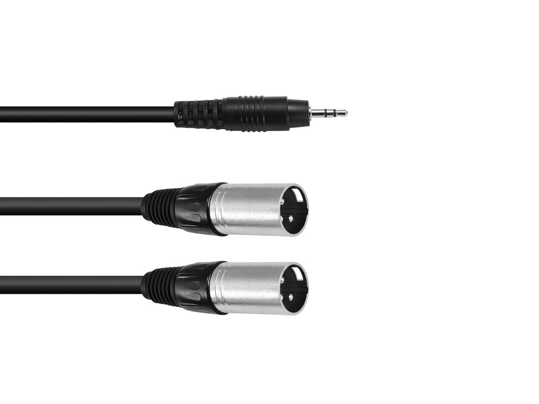 OMNITRONIC Cable adaptador 3.5 Jack/2xXLR(M) 3m bk
