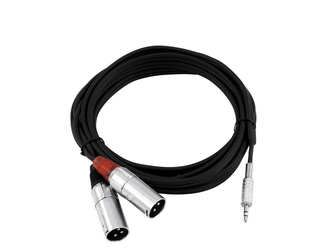 OMNITRONIC Cable adaptador 3.5 Jack/2xXLR(M) 3m bk