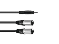 OMNITRONIC Cable adaptador 3.5 Jack/2xXLR(M) 1.5m bk
