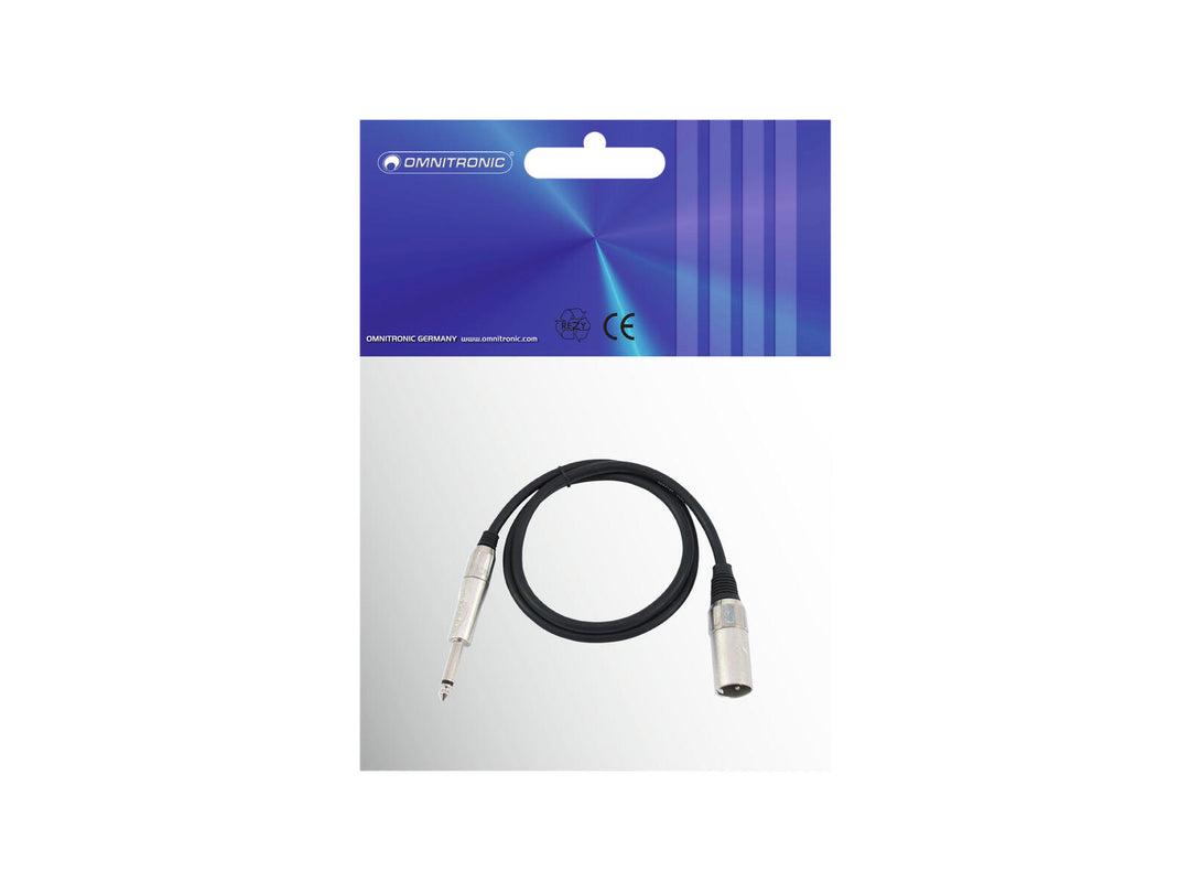OMNITRONIC Cable adaptador XLR(M)/Jack mono 0.9m bk