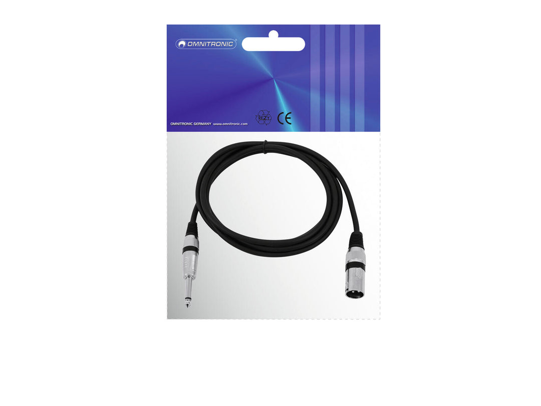 OMNITRONIC Cable adaptador XLR(M)/Jack mono 2m bk