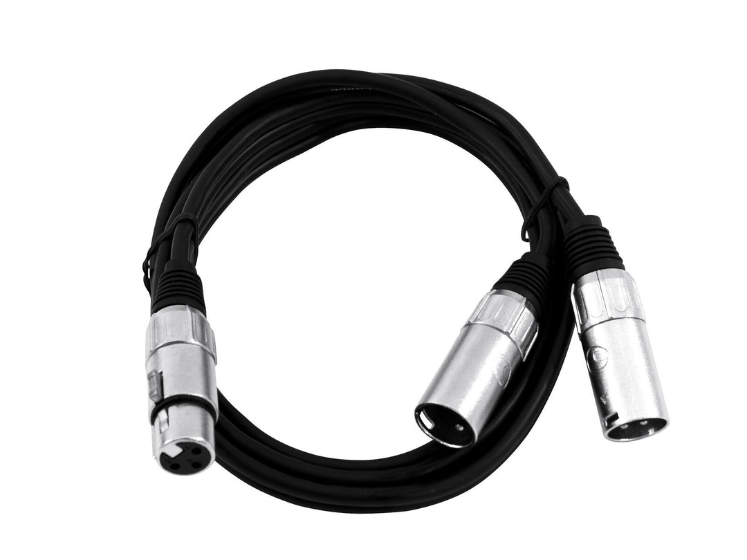 OMNITRONIC Cable adaptador XLR(F)/2xXLR(M) 1m bk