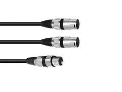 OMNITRONIC Cable adaptador XLR(F)/2xXLR(M) 1.5m bk