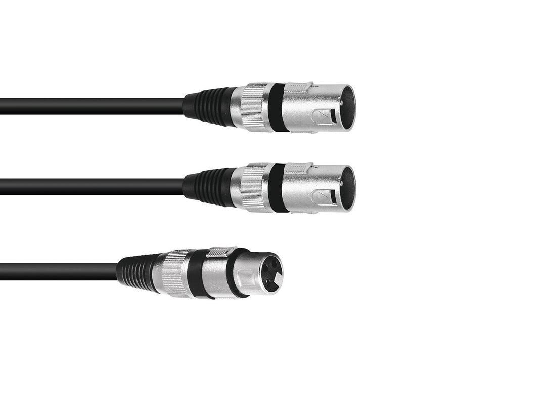 OMNITRONIC Cable adaptador XLR(F)/2xXLR(M) 1.5m bk