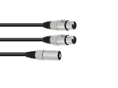 OMNITRONIC Cable adaptador XLR(M)/2xXLR(F) 0.5m bk