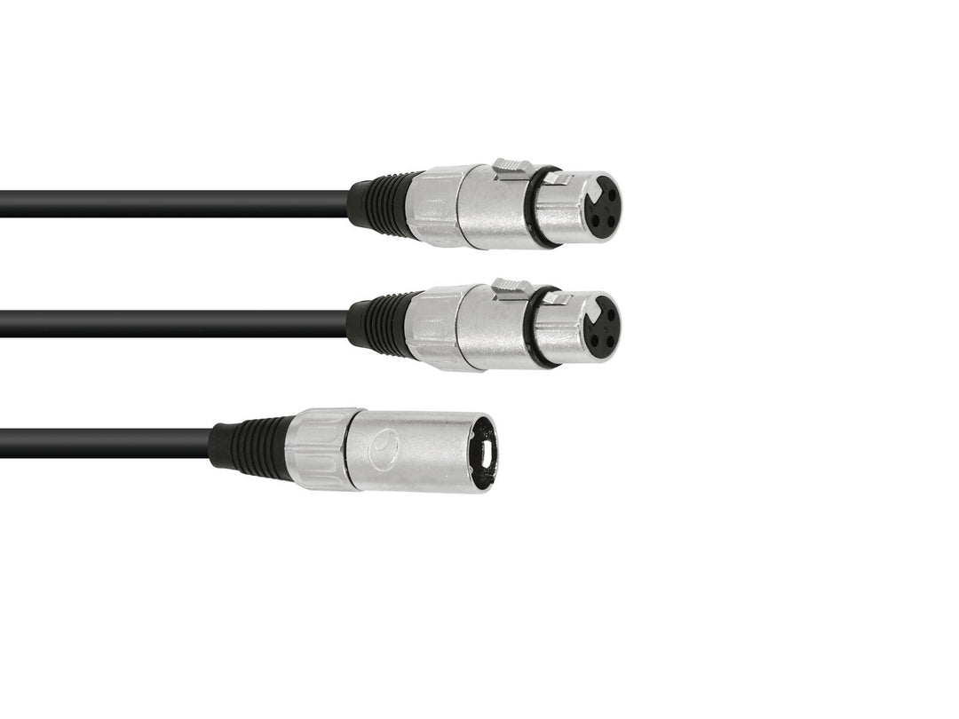 OMNITRONIC Cable adaptador XLR(M)/2xXLR(F) 0.5m bk