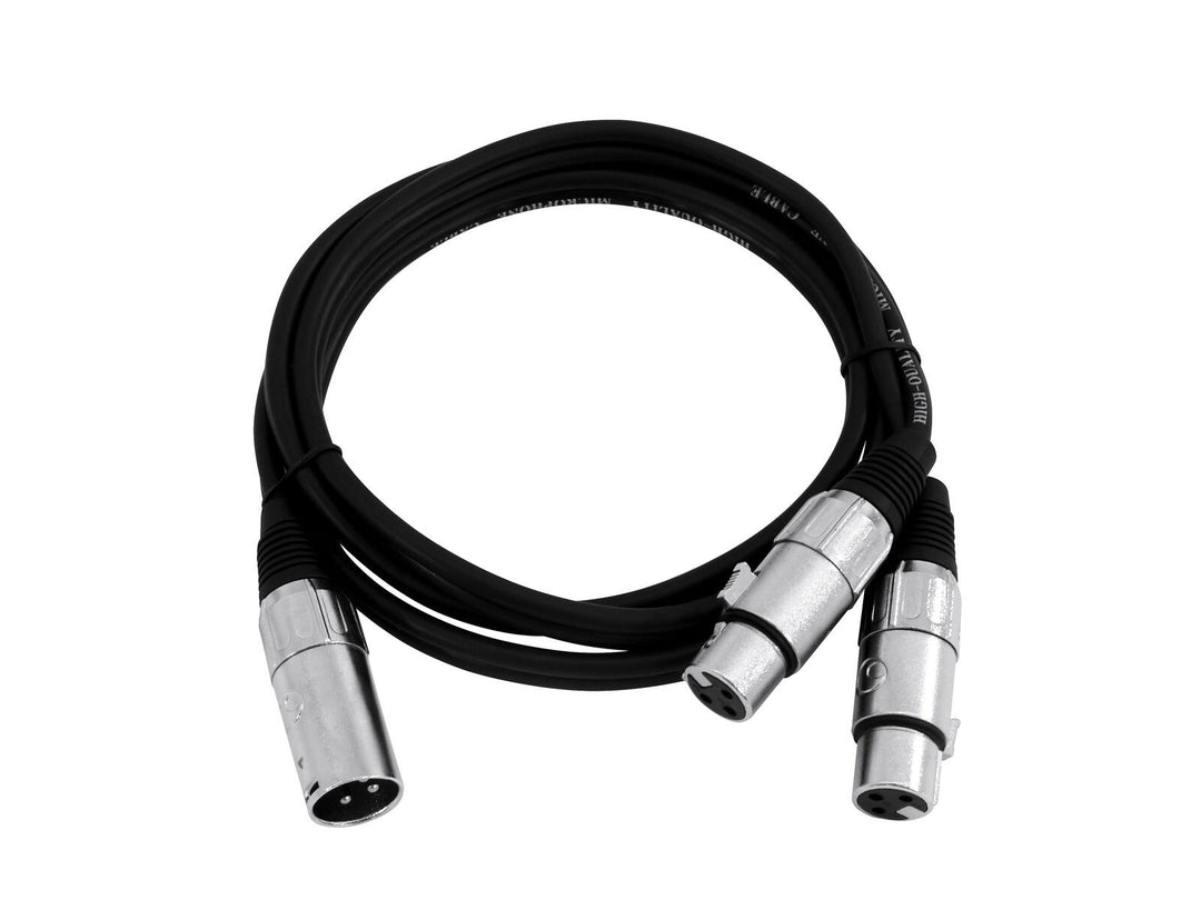 OMNITRONIC Cable adaptador XLR(M)/2xXLR(F) 0.5m bk