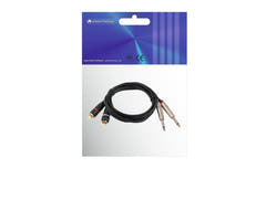 OMNITRONIC Cable adaptador 2xJack/2xRCA 1m bk