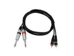 OMNITRONIC cable adaptador 2xJack/2xRCA 1.5m bk