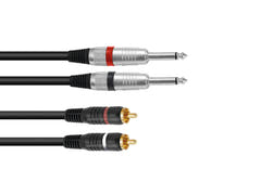 OMNITRONIC Cable adaptador 2xJack/2xRCA 6m bk