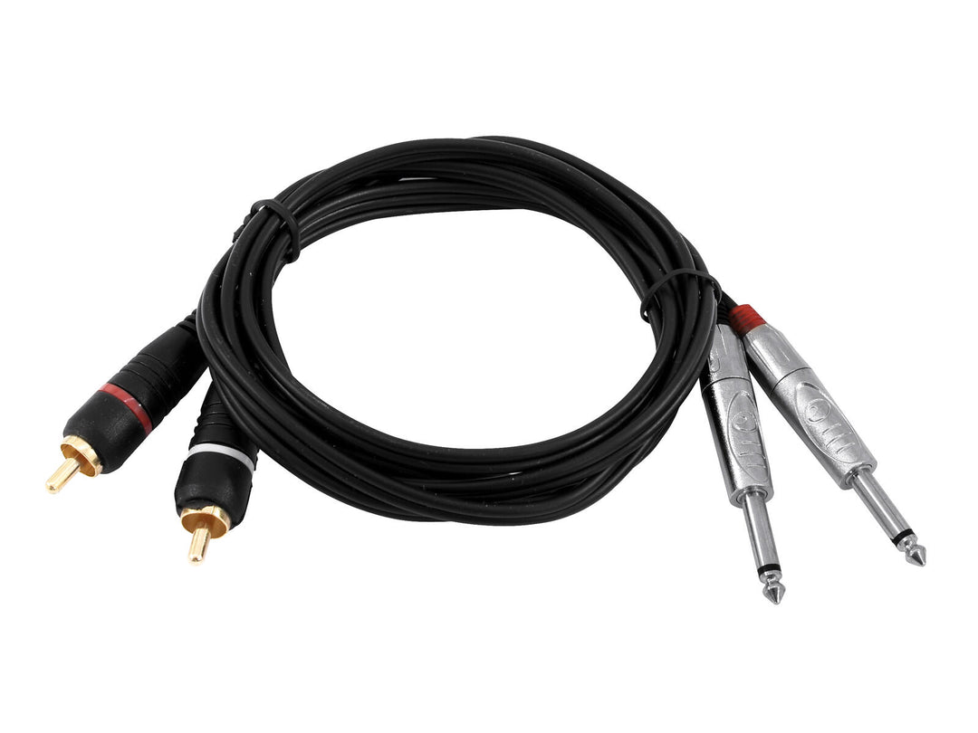 OMNITRONIC Cable adaptador 2xJack/2xRCA 6m bk