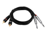 OMNITRONIC Adapter Cable 2xJack/2xRCA 6m bk