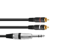 Cable adaptador OMNITRONIC Jack estéreo/2xRCA 1.5m