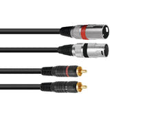 OMNITRONIC Cable adaptador 2xXLR(M)/2xRCA 1.5m bk
