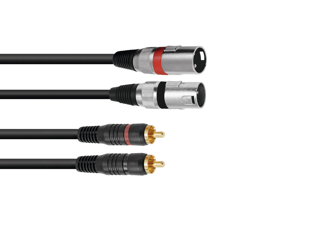 OMNITRONIC Cable adaptador 2xXLR(M)/2xRCA 1.5m bk